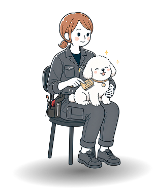 美容室Webサイト制作ページの制作者イラスト