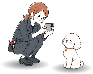 スマホ学割バナー制作ページの制作者イラスト
